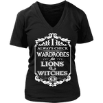 I always check Wardrobes for lions and witches, V-neck - Gifts For Reading Addicts