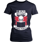 I read so i dont choke people Fitted T-shirt - Gifts For Reading Addicts