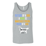 Outside of a dog a book is man's best friend Unisex Tank - Gifts For Reading Addicts