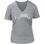 Book heart beat - V-neck - Gifts For Reading Addicts