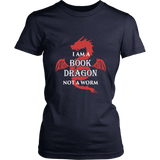 I Am A Book Dragon Fitted T-shirt - Gifts For Reading Addicts