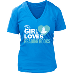 This girl loves reading books V-neck - Gifts For Reading Addicts