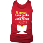 Warning! Open books lead to open minds Mens Tank - Gifts For Reading Addicts