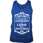 I always check Wardrobes for lions and witches, Mens Tank Top - Gifts For Reading Addicts