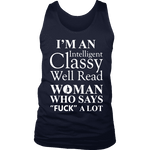 I'm an intelligent classy woman who says fuck alot Mens Tank - Gifts For Reading Addicts