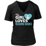 This girls loves reading - V-neck - Gifts For Reading Addicts