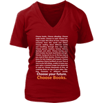 Choose Your Future, Choose Books V-neck - Gifts For Reading Addicts