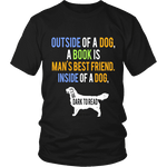Outside of a dog a book is man's best friend Unisex T-shirt - Gifts For Reading Addicts
