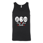 Peace, Love, Books Unisex Tank Top - Gifts For Reading Addicts