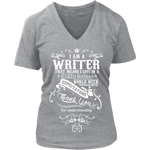 I am a writer - V-neck - Gifts For Reading Addicts