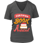 Certified book addict V-neck - Gifts For Reading Addicts