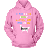 Outside of a dog a book is man's best friend Hoodie - Gifts For Reading Addicts