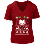 Christmas Ugly V-neck tee - Gifts For Reading Addicts