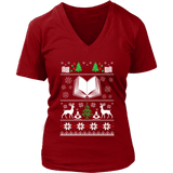 Christmas Ugly V-neck tee - Gifts For Reading Addicts