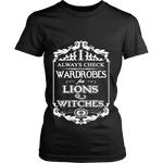 I always check Wardrobes for lions and witches, Fitted T-shirt - Gifts For Reading Addicts