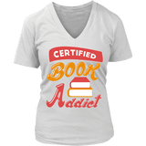 Certified book addict V-neck - Gifts For Reading Addicts