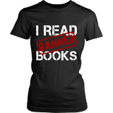 I Read Banned Books Fitted T-shirt - Gifts For Reading Addicts