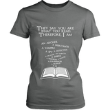 They say you are what you read Fitted T-shirt - Gifts For Reading Addicts