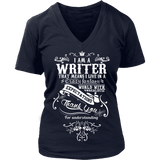 I am a writer - V-neck - Gifts For Reading Addicts