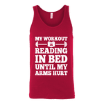 My Workout Is Reading In Bed Unisex Tank Top - Gifts For Reading Addicts