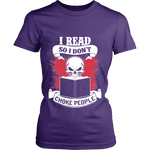 I read so i dont choke people Fitted T-shirt - Gifts For Reading Addicts