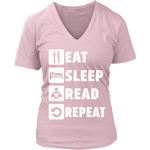 Eat, Sleep, Read, Repeat V-neck - Gifts For Reading Addicts