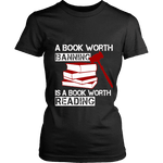 A book worth banning is a book worth reading Fitted T-shirt - Gifts For Reading Addicts