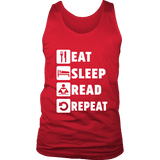 Eat, Sleep, Read, Repeat Mens Tank - Gifts For Reading Addicts