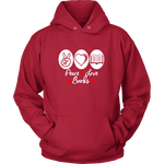 Peace, Love, Books Hoodie - Gifts For Reading Addicts