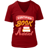 Certified book addict V-neck - Gifts For Reading Addicts