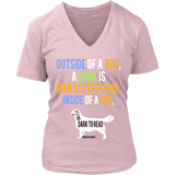 Outside of a dog a book is man's best friend V-neck - Gifts For Reading Addicts