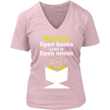 Warning!! Open books lead to pen minds - Gifts For Reading Addicts