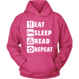 Eat, Sleep, Read, Repeat Hoodie - Gifts For Reading Addicts