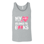 My Heart Belongs To Books Unisex Tank Top - Gifts For Reading Addicts