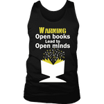 Warning! Open books lead to open minds Mens Tank - Gifts For Reading Addicts