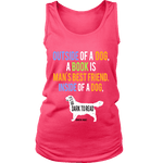 Outside of a dog a book is man's best friend Womens Tank - Gifts For Reading Addicts