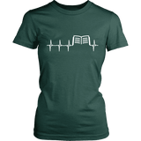 Book heart pulse Fitted T-shirt - Gifts For Reading Addicts