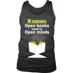 Warning! Open books lead to open minds Mens Tank - Gifts For Reading Addicts