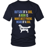 Outside of a dog a book is man's best friend Unisex T-shirt - Gifts For Reading Addicts