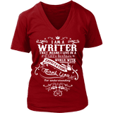 I am a writer V-neck - Gifts For Reading Addicts