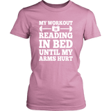 My Workout Is Reading In Bed Fitted T-shirt - Gifts For Reading Addicts