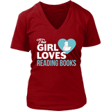 This girl loves reading books V-neck - Gifts For Reading Addicts