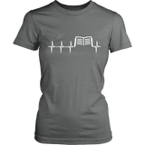 Book heart pulse Fitted T-shirt - Gifts For Reading Addicts