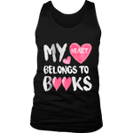 My Heart Belongs To Books Mens Tank Top - Gifts For Reading Addicts