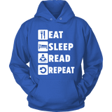 Eat, Sleep, Read, Repeat Hoodie - Gifts For Reading Addicts