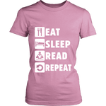 Eat, Sleep, Read, Repeat Fitted T-shirt - Gifts For Reading Addicts