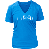 Book heart beat - V-neck - Gifts For Reading Addicts