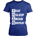 Eat, Sleep, Read, Repeat Fitted T-shirt - Gifts For Reading Addicts