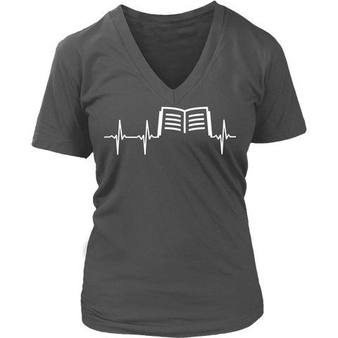 Book heart beat - V-neck - Gifts For Reading Addicts