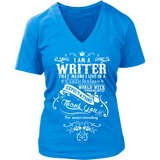 I am a writer - V-neck - Gifts For Reading Addicts